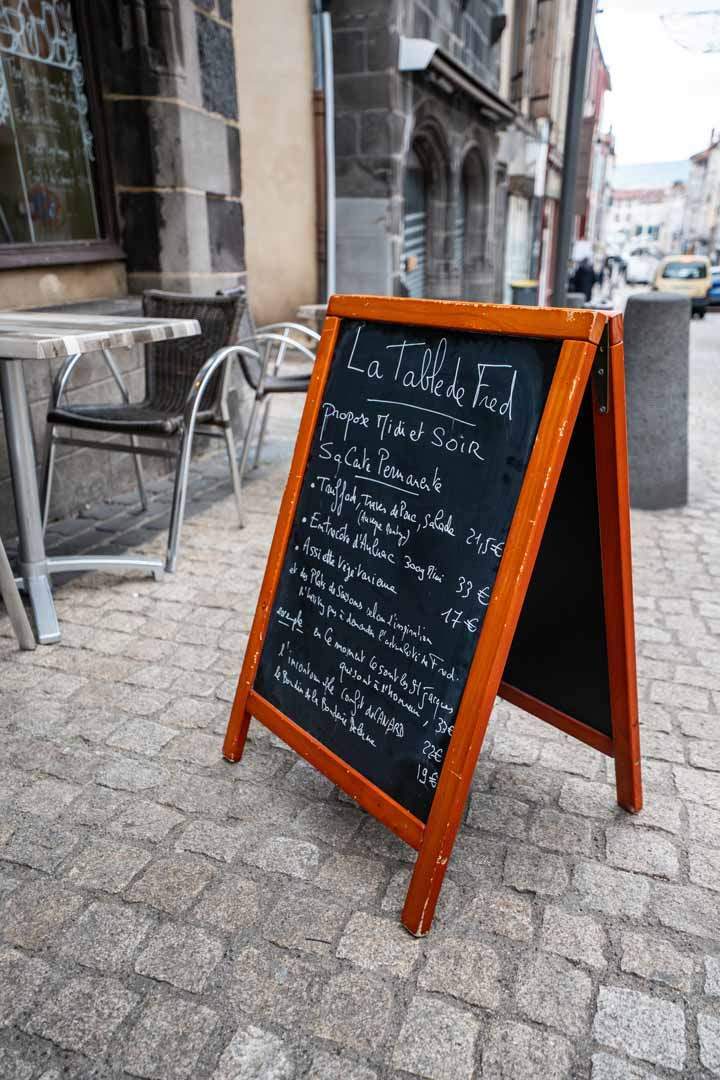 Menus Clermont-Ferrand